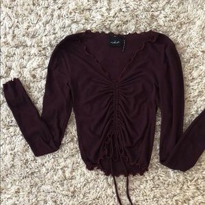 Urban Outfitters Maroon Long Sleeve Top